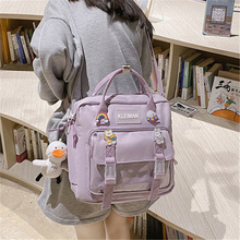 日系可爱斜挎包女韩版ins休闲小学生补课包软妹单肩包上课包