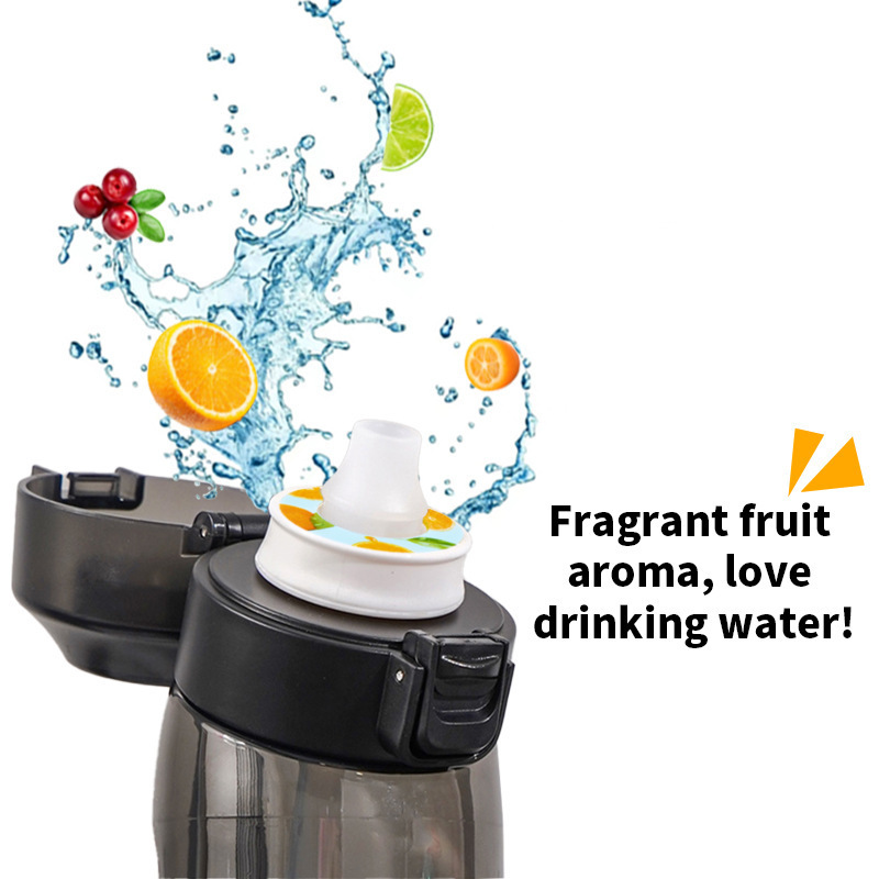 Botella de Agua Deportiva Tritan con Anillo de Frutas Perfumadas, Sin Azúcar, Sin Calorías, Lista para Usar, Universal, Seleccionada Cuidadosamente