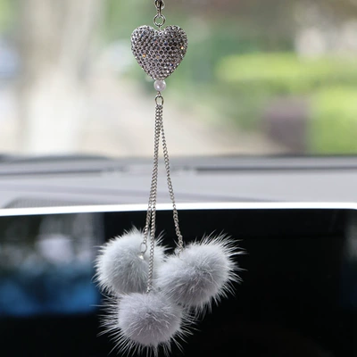 Car hanging: Creative Diamond Love Hair Ball