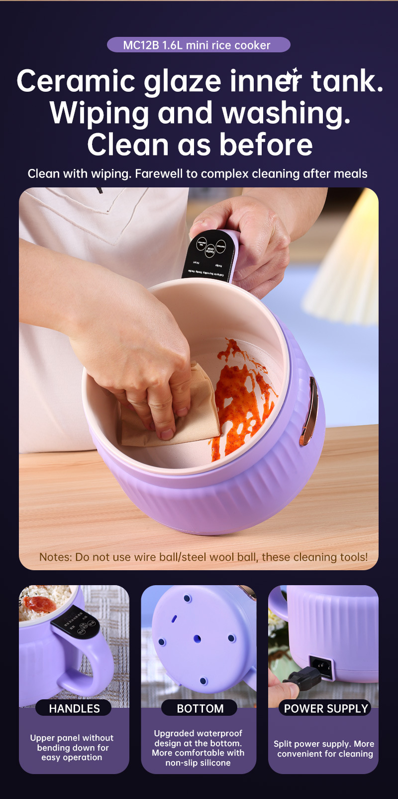 Cross-Border 110V Electric Small Multi-Functional Household Dormitory Instant Noodle Cooker US UK EU Plug_voghion.com