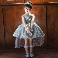 女の子オルゴールプリンセスドレス 2025 新しい夏の子供の誕生日ドレスチュチュスカートパフォーマンスドレス
