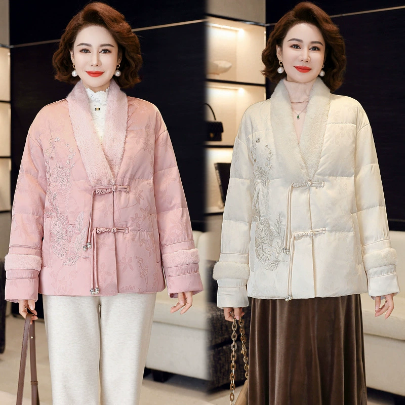 Новая китайская мама пуховик зимний пиджак новый модный меховый воротник