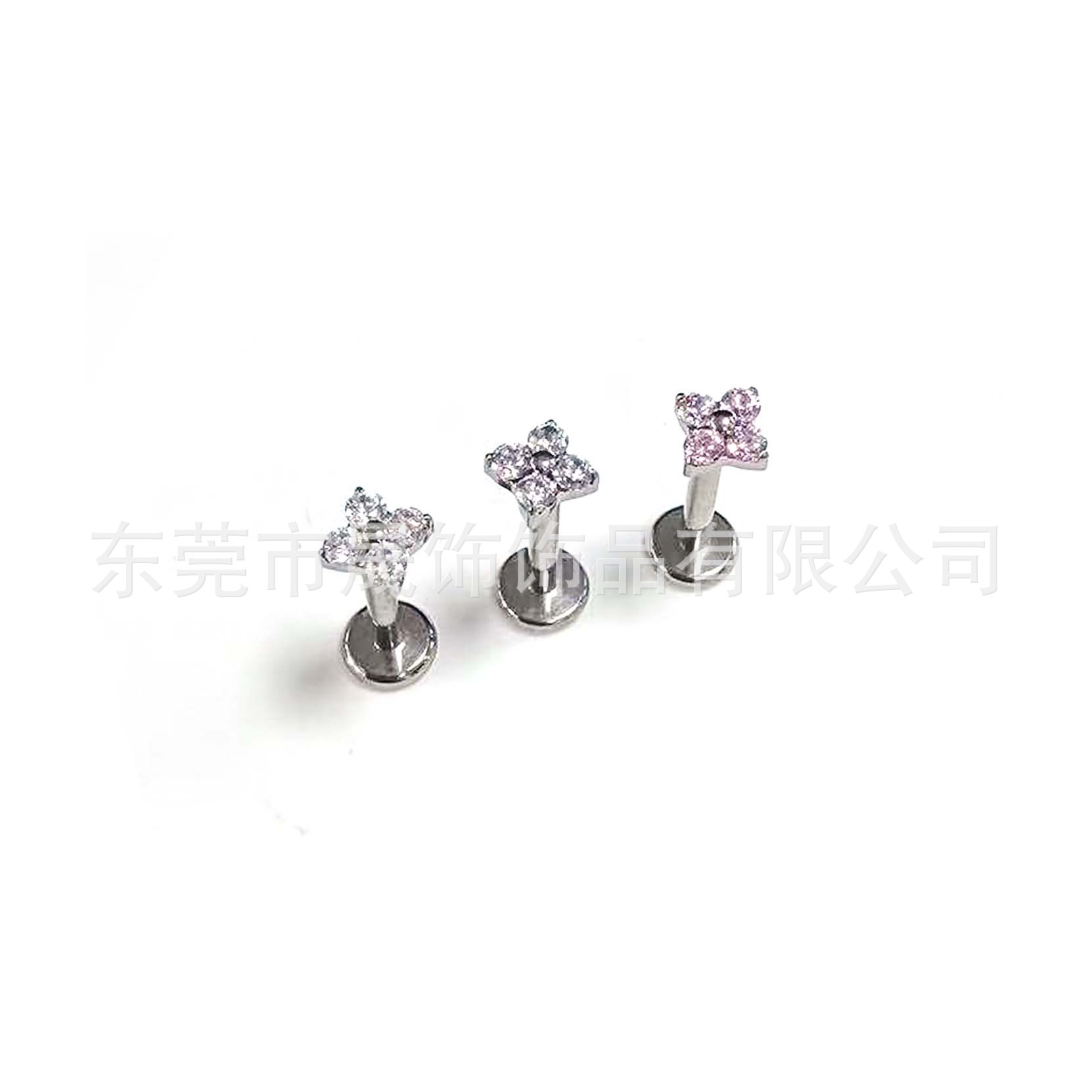 F136 Titanium 小 Flower 四叶草 Ear Stud Helix Cartilage Stud Ear Stud G23 Implant Grade Titanium Piercing Jewelry Ear 蜗钉 Ear 饰