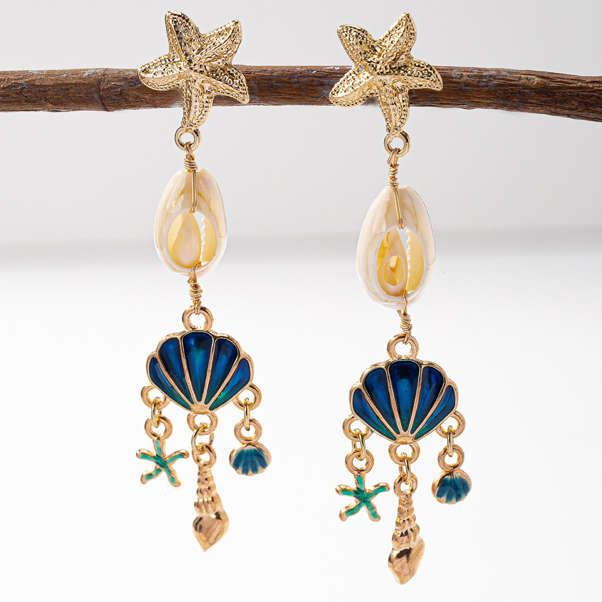 All Seasons Season Women's Gender 1 Pair Vintage Style Marine Style Scallop Starfish Alloy Shell Drop Earrings