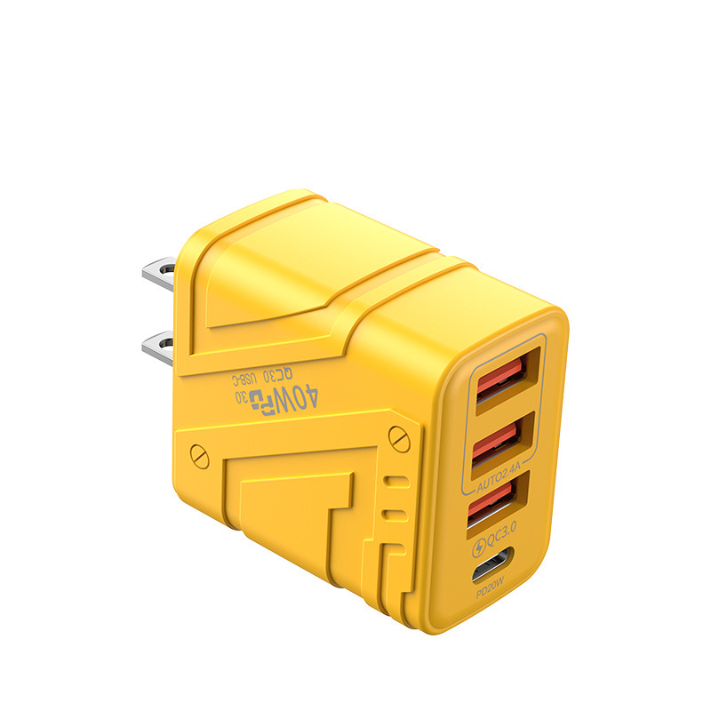 3USB+PD携帯電話充電器、マルチUポート、ヨーロッパおよびアメリカ標準、英国標準、4ポート急速充電ヘッド、新しいプラグを越境供給|undefined