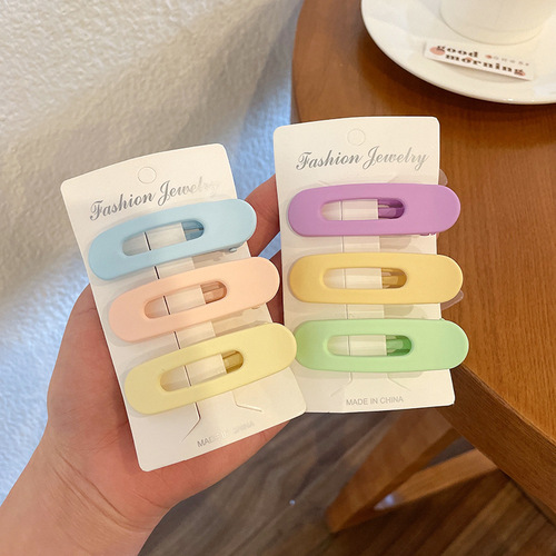 Hair clips for children, back of the head, small hair clips, Korean minimalist hair accessories, one-piece clips, colorful, teenage girls, fashionable side clips