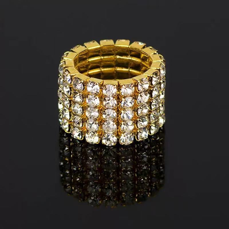 Elastic wedding ring, accessory for bride, diamond encrusted, R0080 model