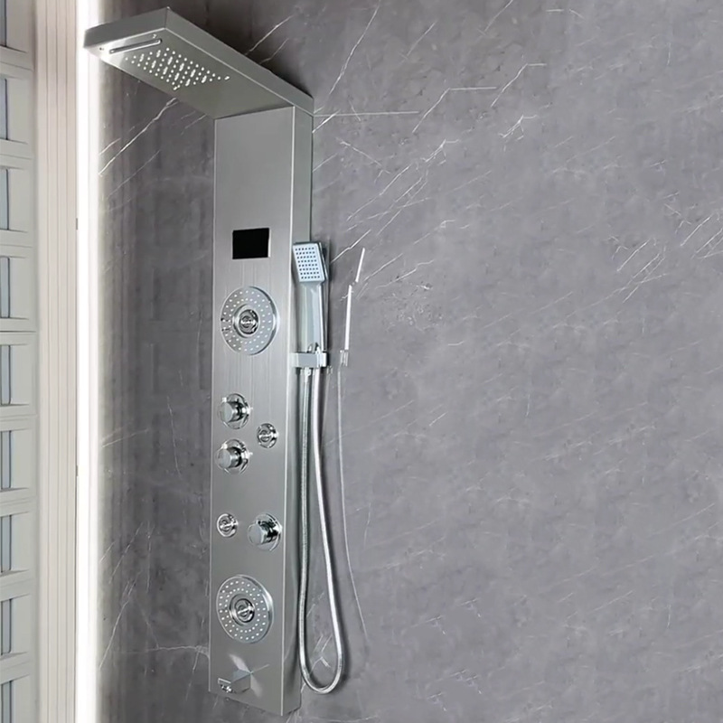 304 pantalla de ducha de acero inoxidable temperatura constante pantalla de ducha digital conjunto de lámparas de atmósfera fábrica de ducha al por mayor