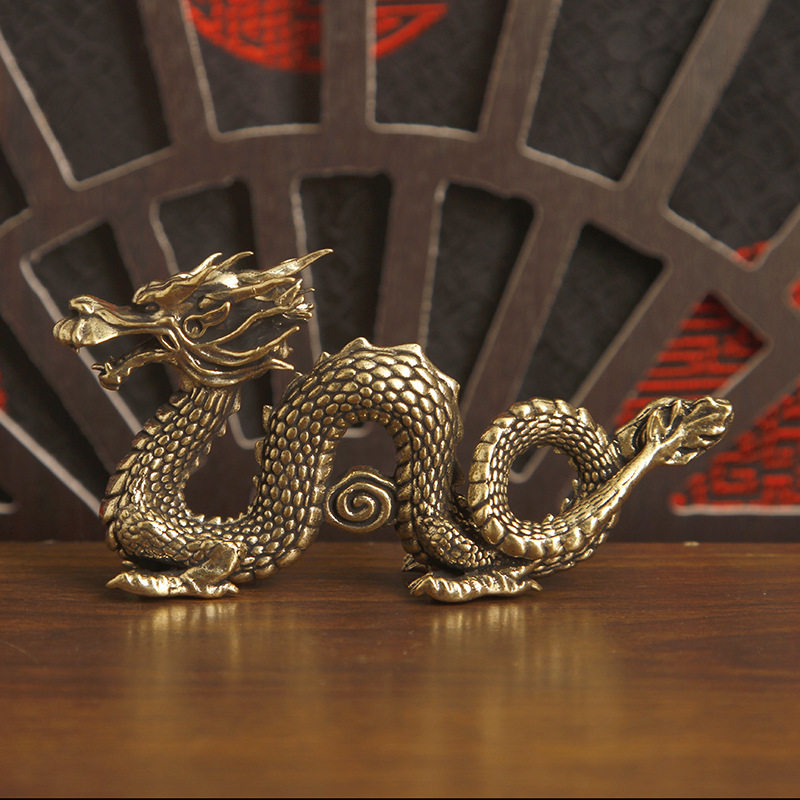 Brass Cloud Dragon Zodiac Dragon Ornament, Flying Dragon Year Tea Table Tea Pet, Vintage Antique-Style Copper Crafts Brass Cloud Dragon Zodiac Dragon Ornament, Flying Dragon Year Tea Table Tea Pet, Vintage Antique-Style Copper Crafts