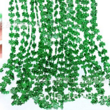 Collar de San Patricio Collar de día de Irlanda Cadena de cuentas de trébol Festival Carnaval Fiesta Cadena de cuentas Exclusivo transfronterizo