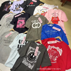メーカー卸売露店婦人服半袖Tシャツ2025夏新作婦人半袖トップス韓国版流行ブランドホットスタイル