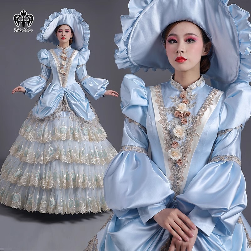 New European Court Coat Fairy Tale Stage Coat Romantic Mary Party Prom Dinner Dress Drama Dress