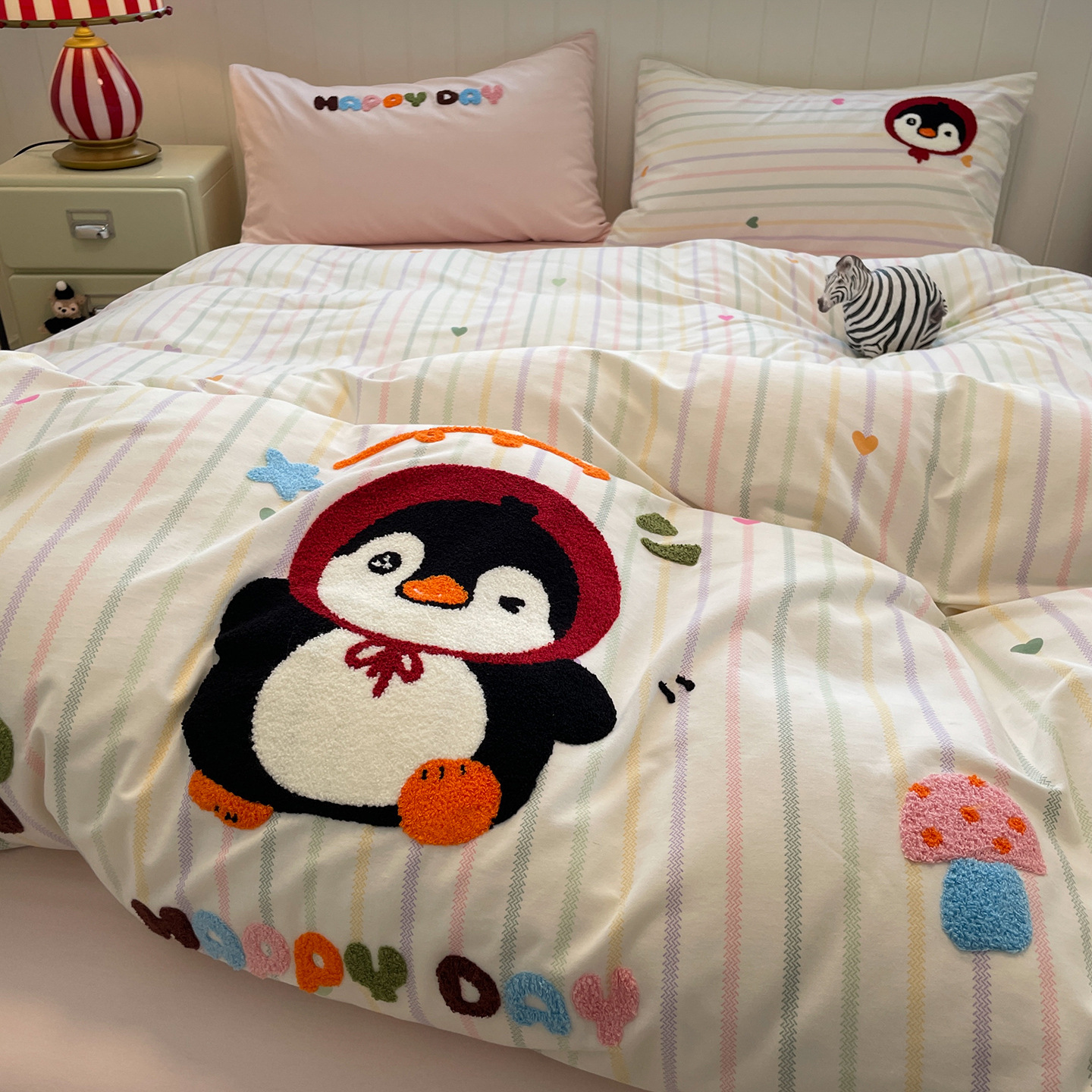 Cama de algodón grueso de clase A cuatro piezas de ropa de cama de invierno de algodón completo ropa de cama infantil cubierta de sábanas de tres piezas