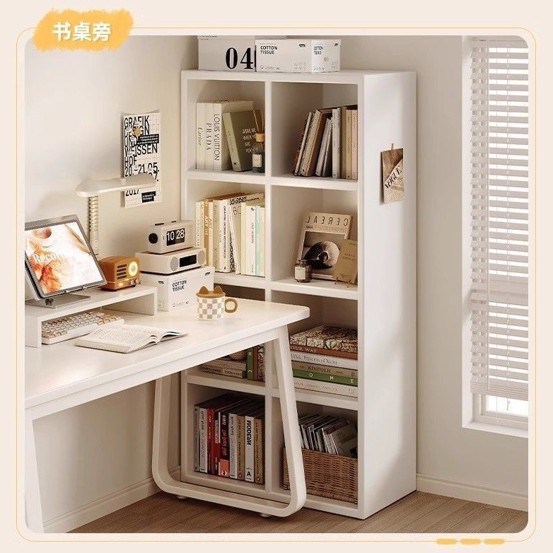 Bookshelf, Storage Rack, Floor-Standing Grid Cabinet, Bookcase, Storage Cabinet, Eight-Compartment Cabinet, Low Cabinet, Storage Cabinet, Open Wardrobe