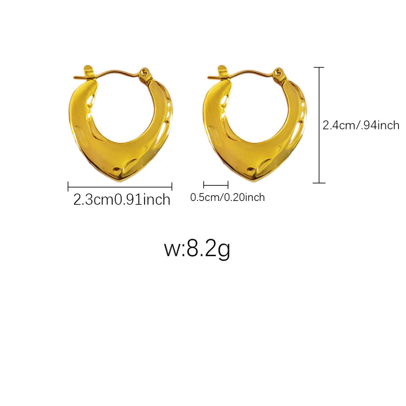 クロスボーダーヨーロッパとアメリカのステンレス鋼メッキ 18K ゴールドハイエンド油圧イヤリングファッショナブルで多用途な幾何学的なステンレス鋼イヤリング|undefined