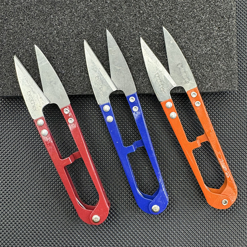 家用剪 彩色铁艺小剪刀服装线头剪鱼线剪缝纫剪U型十字绣弹簧纱剪