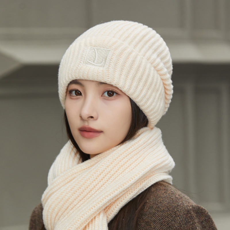 New Knitted For Women, Autumn And Winter, Fleece-Lined, Thickened, Warm, Slouchy Beanie, Large Head Circumference,_voghion.com