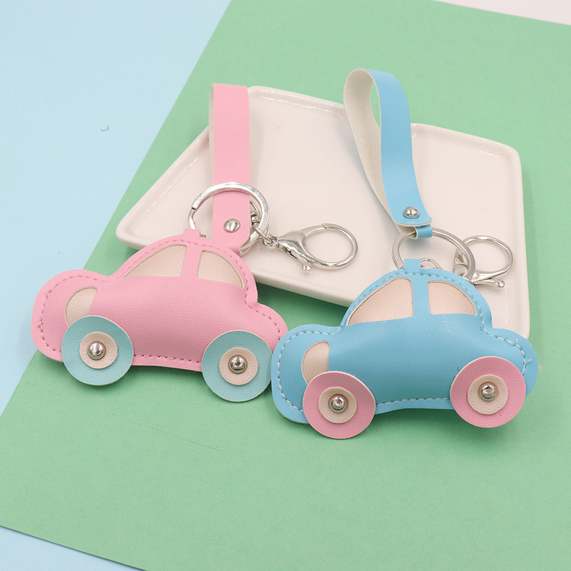 New Pu Creative Mini Car Keychain Pendant Men's Car Pendant Women's Bag Mobile Phone Pendant Small Gift