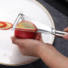 带削皮器水果三角推刀花刀家用不锈钢V型苹果推刀厨师拼盘工具