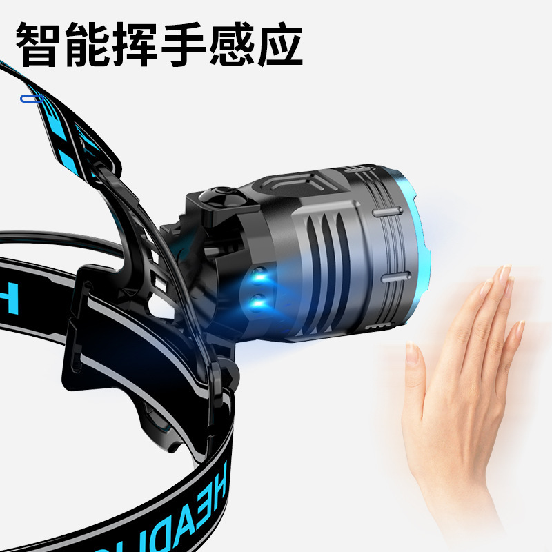 Nuevo faro de inducción transfronteriza, lámpara de pesca nocturna al aire libre, lámpara de carrera nocturna multifuncional, lámpara de iluminación de emergencia de larga duración