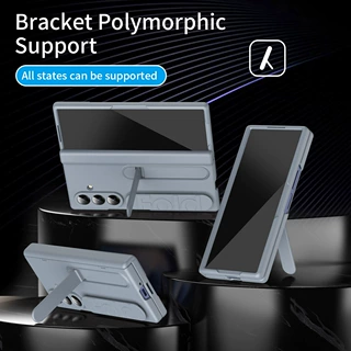 跨境适用三星Zfold8Ultra肤感手机壳全包铰链腕带支架壳膜一体保