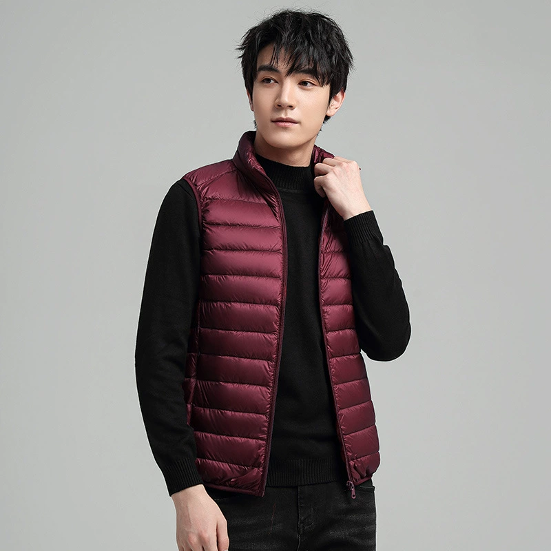 Light and thin keep warm vest with down, jacket