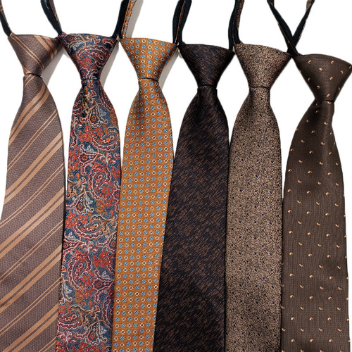 Men's Lazy Zipper-Free Tie Business Professional Administrative Formal Suit Matching Western Shirt High Density