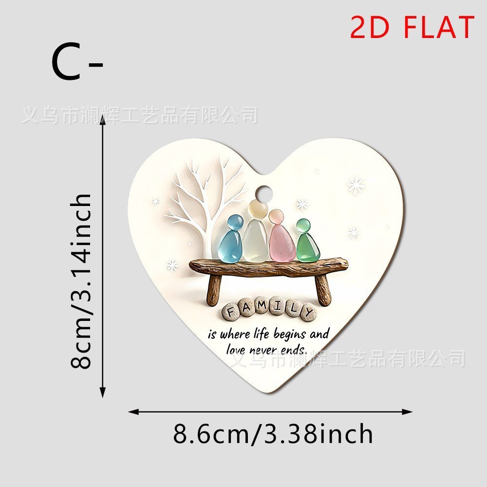 Colgante transfronterizo venta caliente en forma de corazón decoración de amistad decoración plana 2D sub