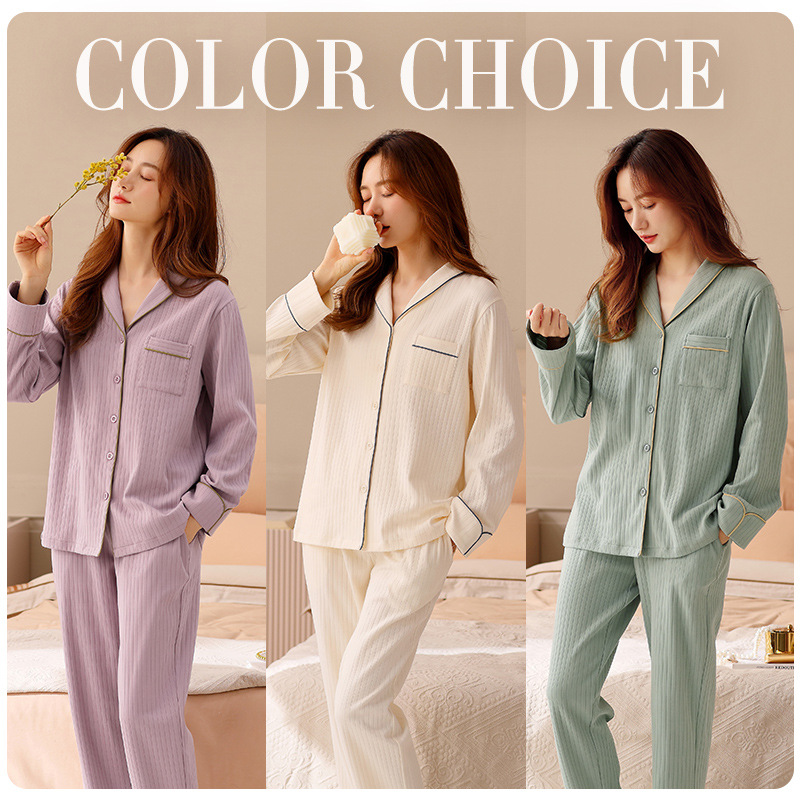 Pijamas de las mujeres de primavera y otoño 100% de algodón de manga larga 2023 nuevo de alto grado de desgaste al aire libre otoño homewear traje