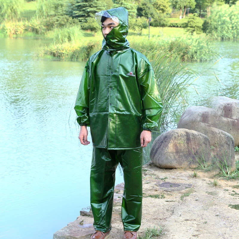 Фабрика прямых продаж ПВХ дождевик сплит набор эластичный ремешок Оксфордские водонепроницаемые водонепроницаемые и утолщенные костюмы