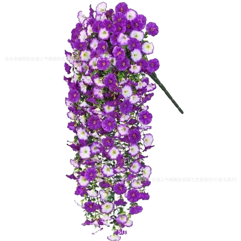 45目仿真牵牛花藤条尤加利假花婚礼场景布置家居装饰绿植厂家批发|undefined