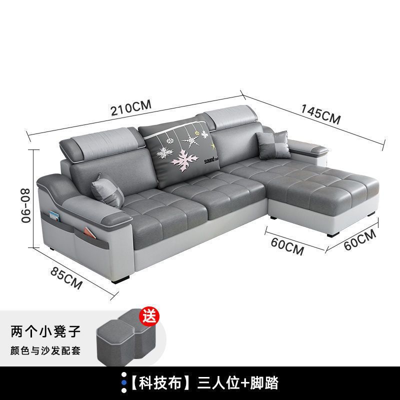 Tela de tecnología moderna simple, sala de estar de apartamento pequeño, sofá de red de Internet, sala de estar, sofá de tela extraíble y lavable para el hogar de la concubina imperial