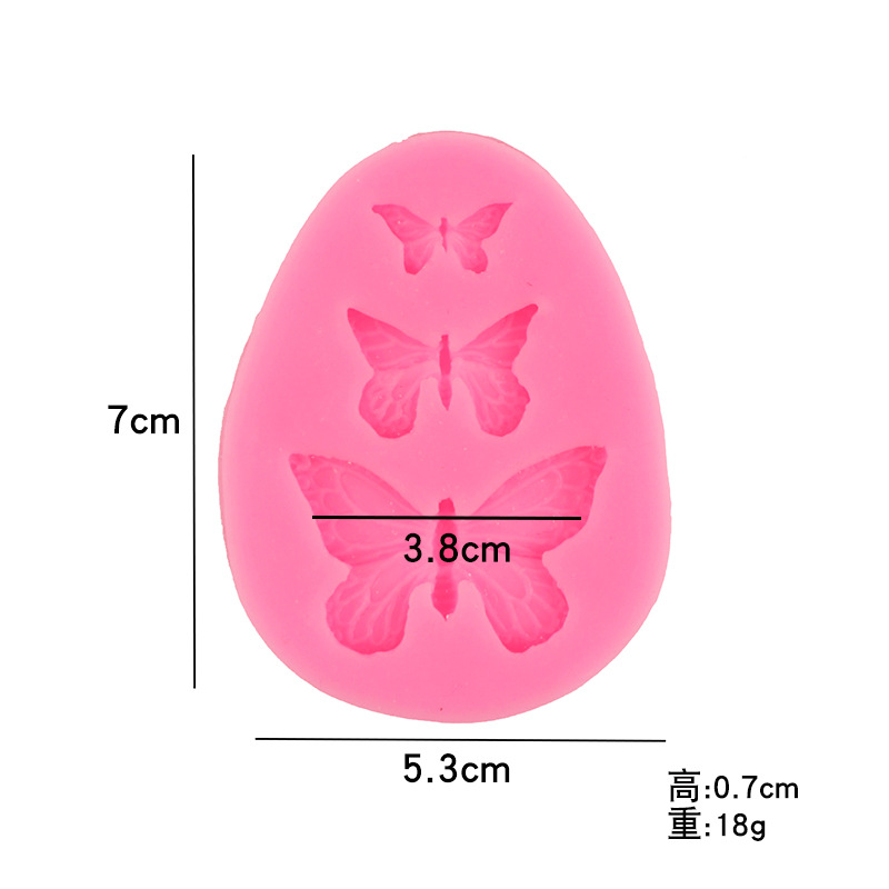 De tres piezas de silicona de la mariposa molde DIY creativo decoración para hornear molde de chocolate Fondant molde de arcilla epoxi