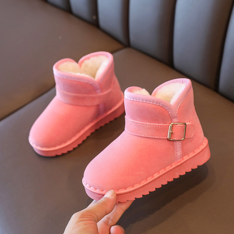 2023 inverno nuove scarpe per bambini scarpe di cotone per bambini stivali da neve per bambini ispessiti peluche stivali di cotone caldi e antiscivolo_voghion.com