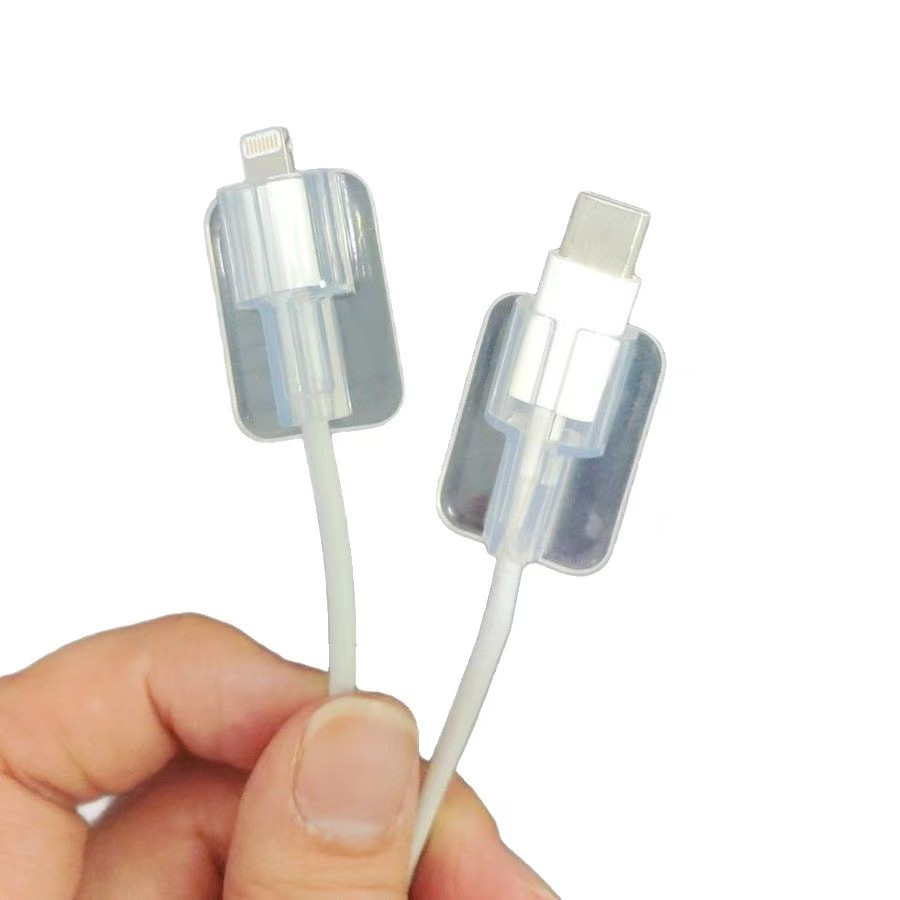 数据线保护套透明咬线器充电线线夹适用苹果Type-c直角咬线器diy