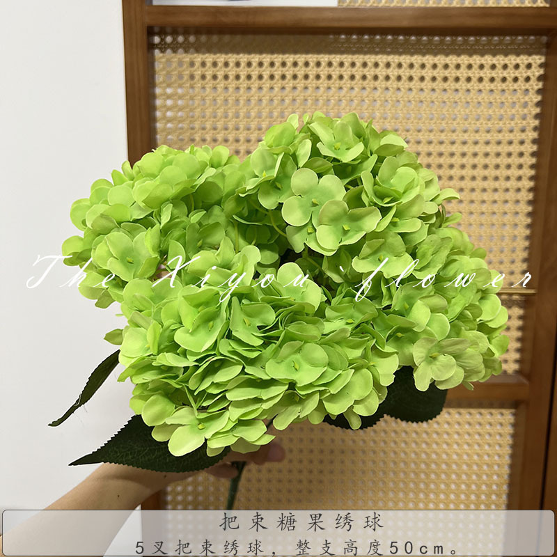 【模擬アジサイ】束キャンディアジサイ グリーン フレンチアジサイ 代替品 ウェディング フェイクフラワー 卸売|undefined