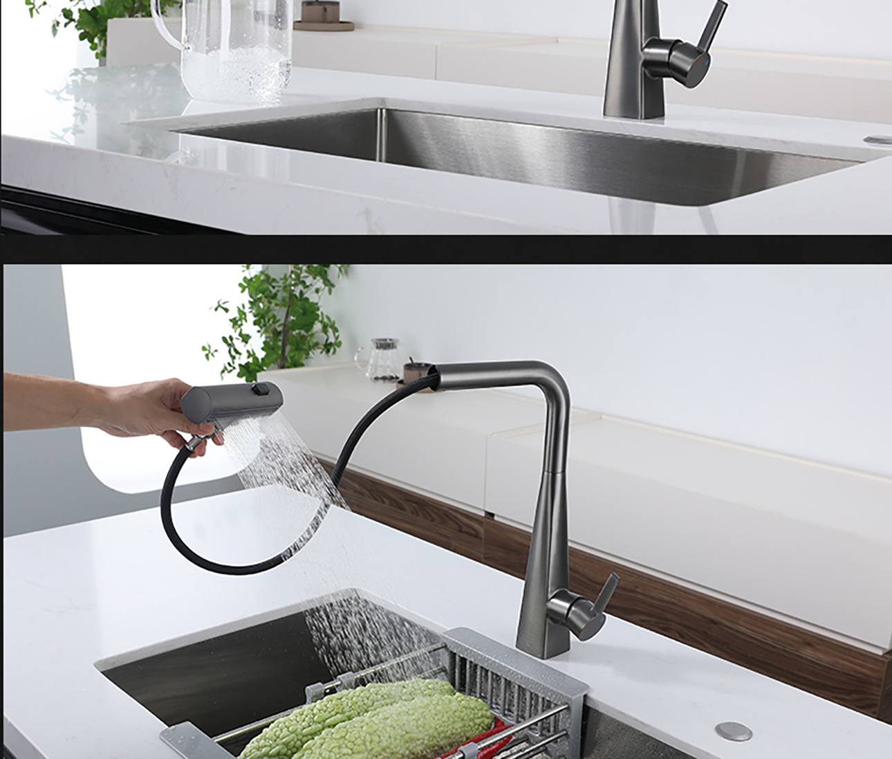 Stainless steel pull-out universal faucet, sink, balcony telescopic household kitchen hot and cold faucet undefined