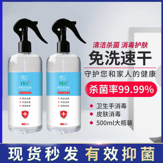 In stock 75% disinfection spray alcohol all-around skin sterilization wash-free quick-drying cleaner 500ml alcohol spray