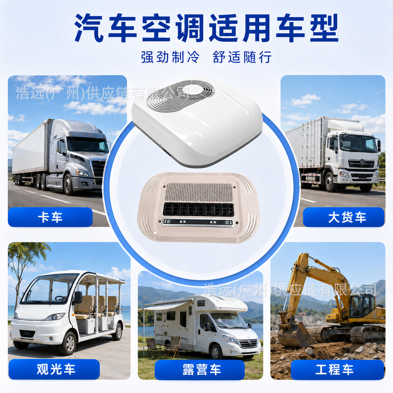 12V Car Refrigeration Rooftop Air Conditioning Unit, Parking Air Conditioner Suitable for Sightseeing Vehicles, Campers, and Trucks