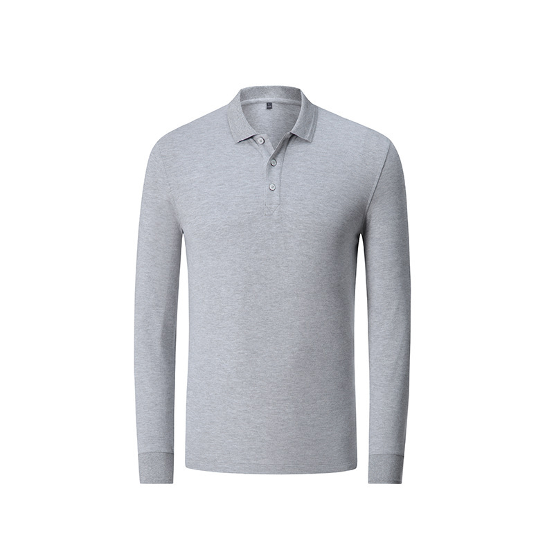 American Paul Men's T-Shirt Base Shirt Autumn Solid Color Island Cotton Summer Turn-Down Collar High-End Business Long-Sleeve Polo