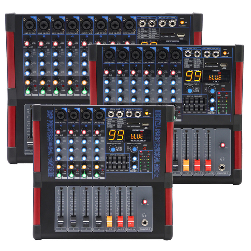 4-way 6-way 8-way professional mixer power amplifier integrated machine built-in 99 DSP effects USB Bluetooth reverberation