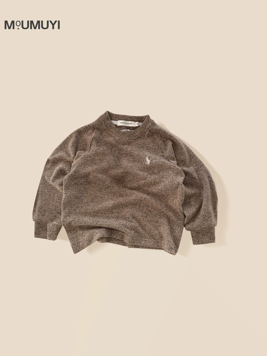 Demi-season solid body-friendly children's long-sleeve for boys, Korean style, increased thickness