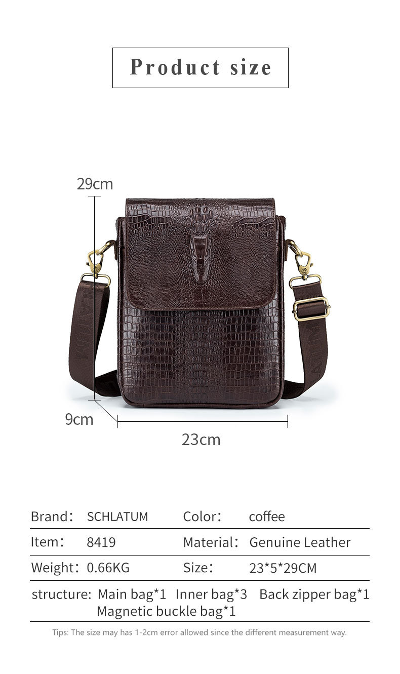 B9796 1050K TÚI ĐEO VAI NAM GUATDLE VÂN DA CÁ SẤU PHỤC CỔ CỔ ĐIỂN TÚI XÁCH VÍ NAM DA BÒ G03 SẢN PHẨM MỚI