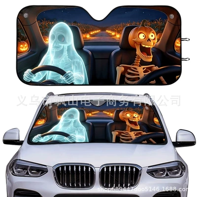 Windshield Sunshade, Sun Protection and, Sun shade - 130cm-70cm-halloween-1-9