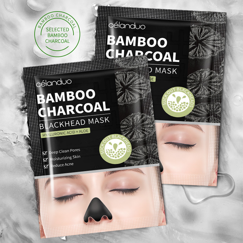 Transfronterizo carbón de bambú inglés máscara de cabeza negra máscara nasal desgarradora venta directa de fábrica image 3