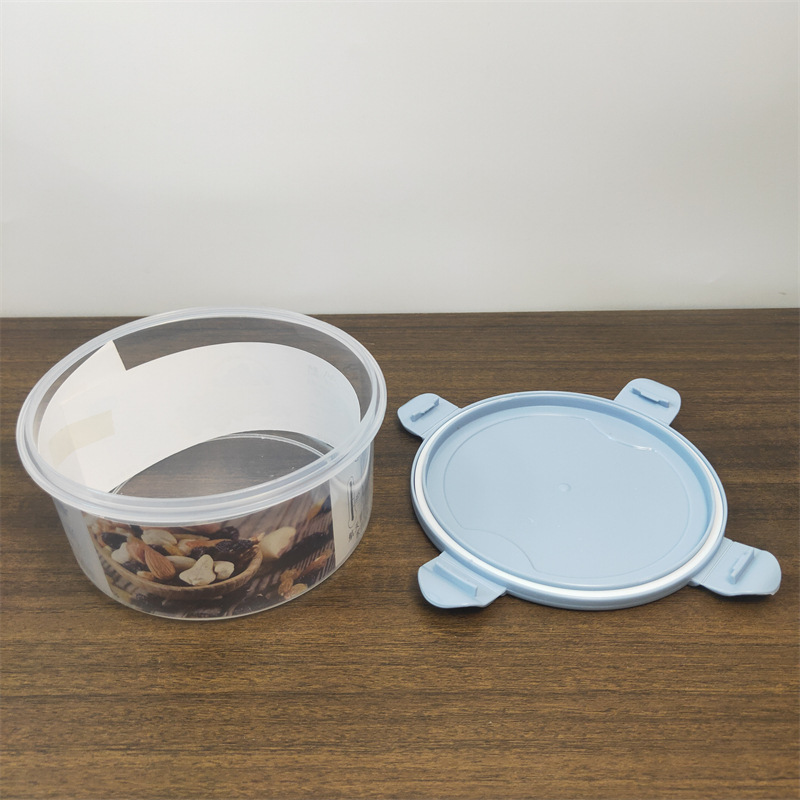 Venta al por mayor de plástico redondo crisper 2 yuanes tienda de departamento de suministro refrigerador de plástico crisper frutas y verduras crisper