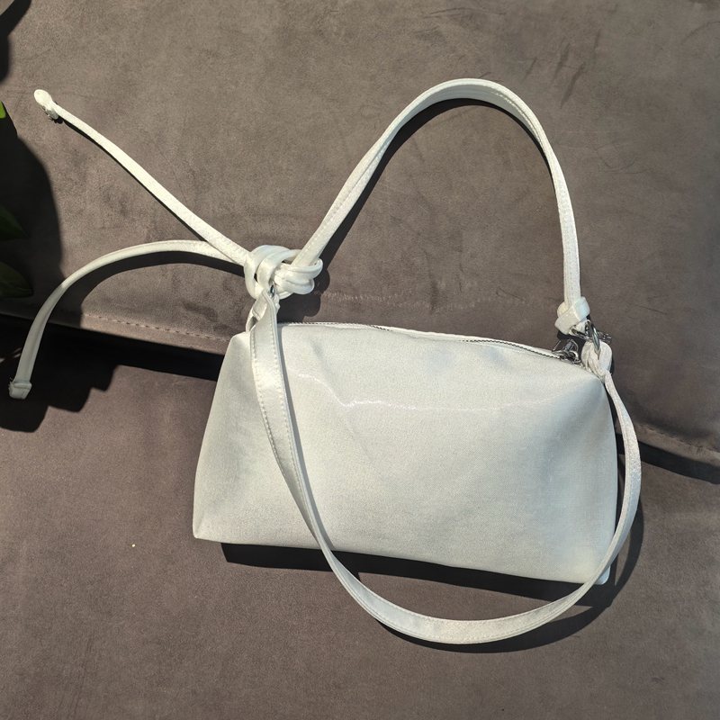 Yun Zhi Qi Underarm Bag, Silk Lacquer Bag, Plain Lacquer Bag, Crossbody Bag, Pleated Small Square Bag, Glitter Fabric Bag, Solid Color