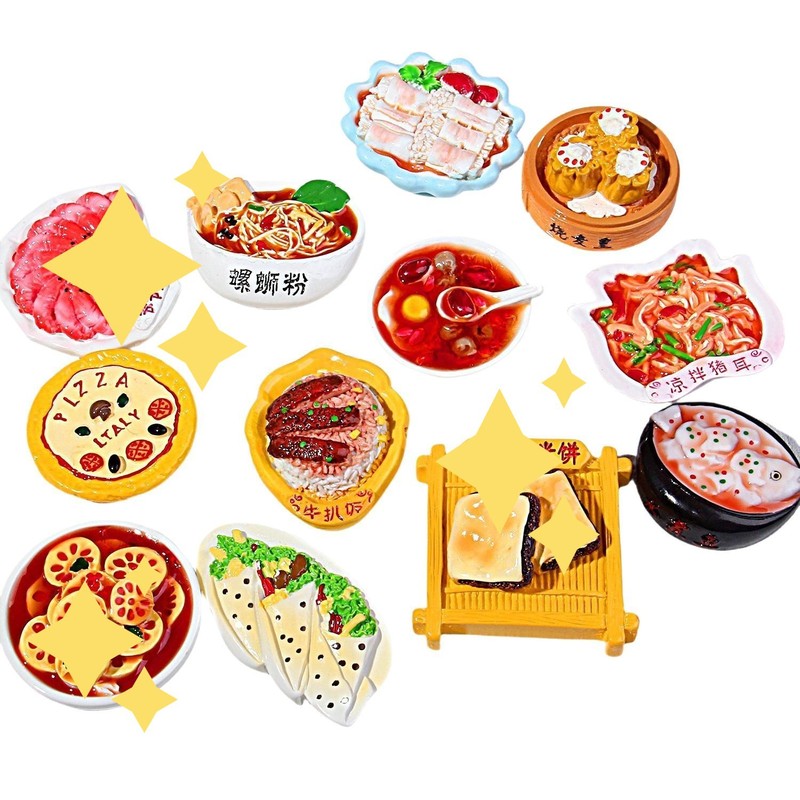 2025 新中国料理冷蔵庫マグネット中華料理食品おもちゃ冷蔵庫マグネット生放送室ブラインドバッグ卸売|undefined