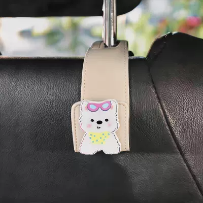 Car hanging hook, multifunctional rear storage - beige-hook-pink-glasses-puppy