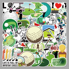 50张高尔夫涂鸦个性跨境体育运动创意DIY手机滑板行李箱贴纸防水